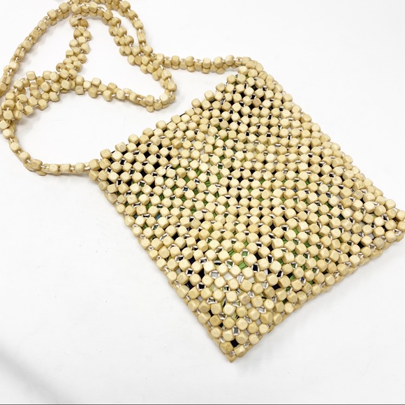 Anthropologie Handbags - Anthropologie wooden beaded crossbody bag